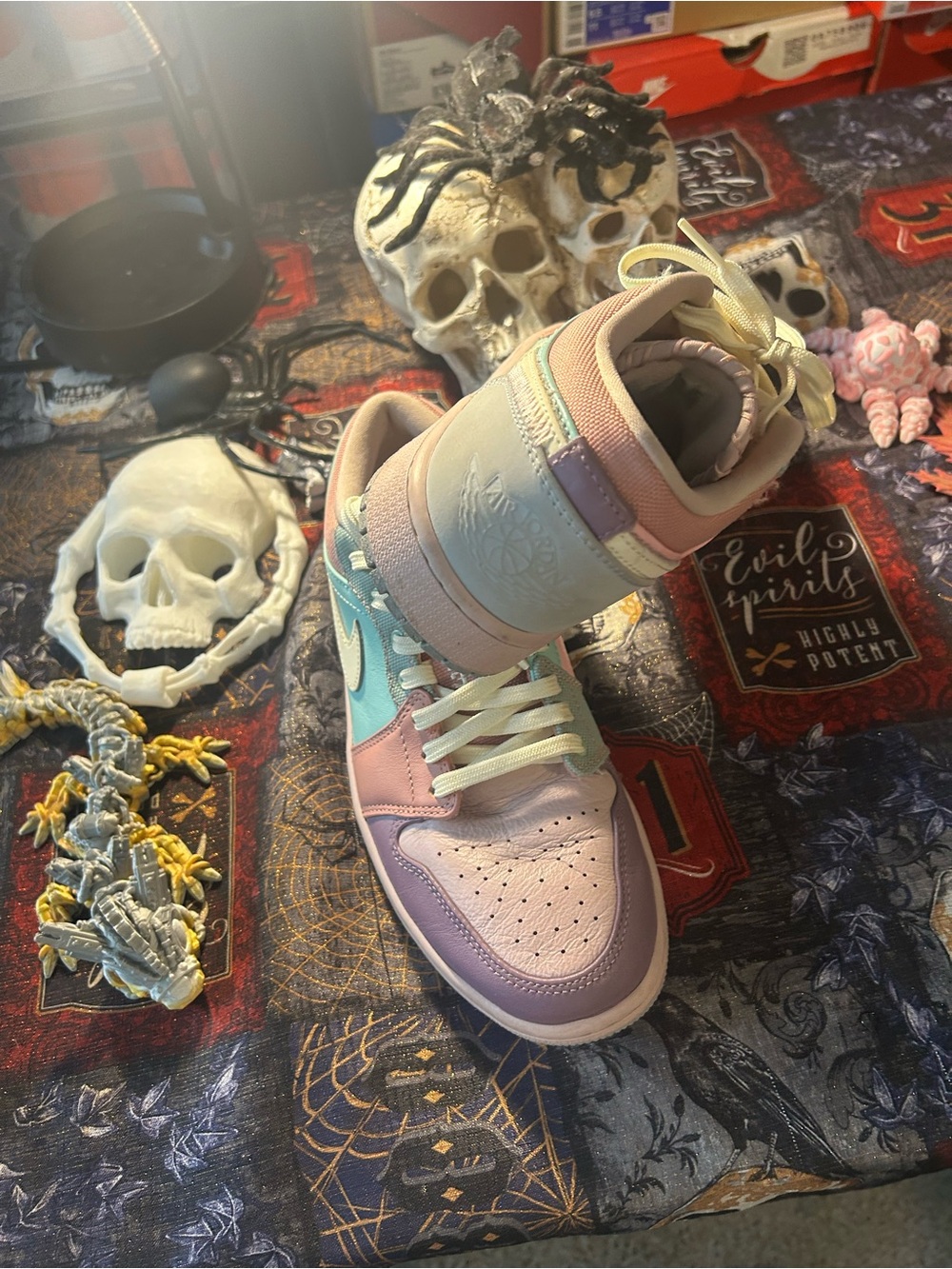 Nike Air Jordan 1 Mid Pastel Pink, Lavender & Aqua Accents